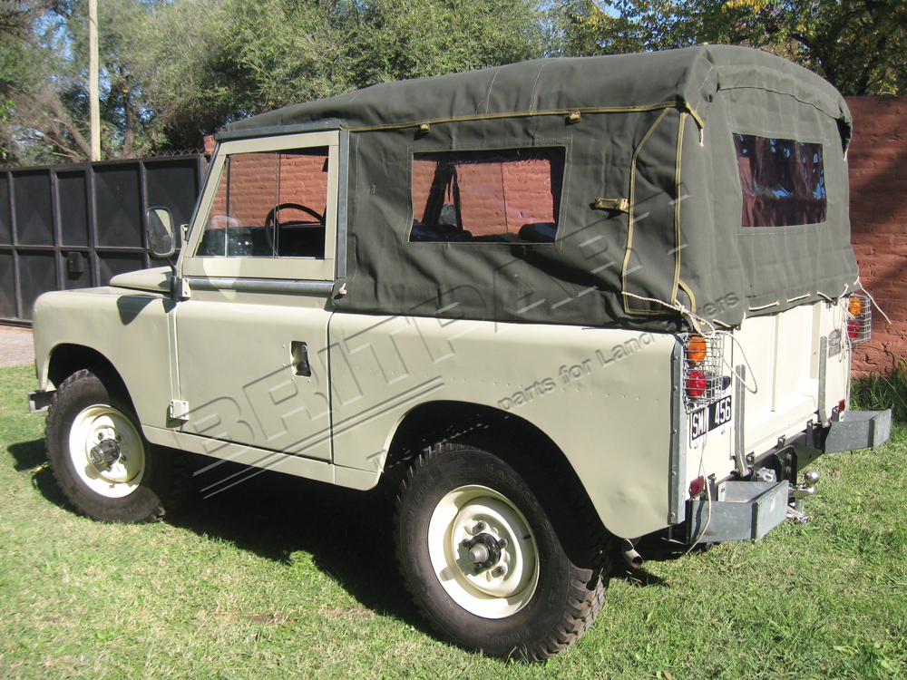 Hood SWB 88 Full Khaki With Windows (Britpart) 331113AG