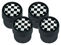 Dust Cap Set Chequered Flag Black Outer DA1437