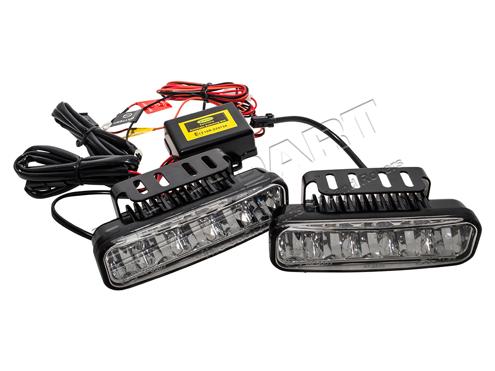 DRL Front Bumper Lights 90/110 Black (Britpart)  DA8600LED